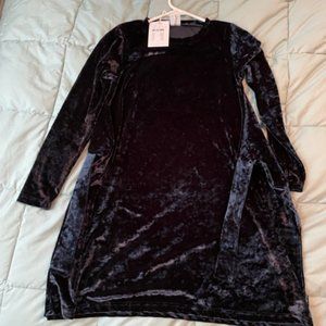 Polarn Pyret NWT Crushed Velvet Dress - Dark Navy